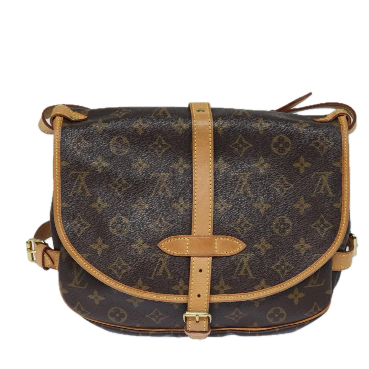 Louis Vuitton Saumur 30 Black Canvas Shoulder Bag