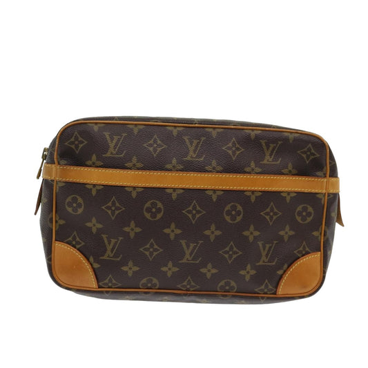 Louis Vuitton Compiegne 28 Brown Canvas Clutch Bag