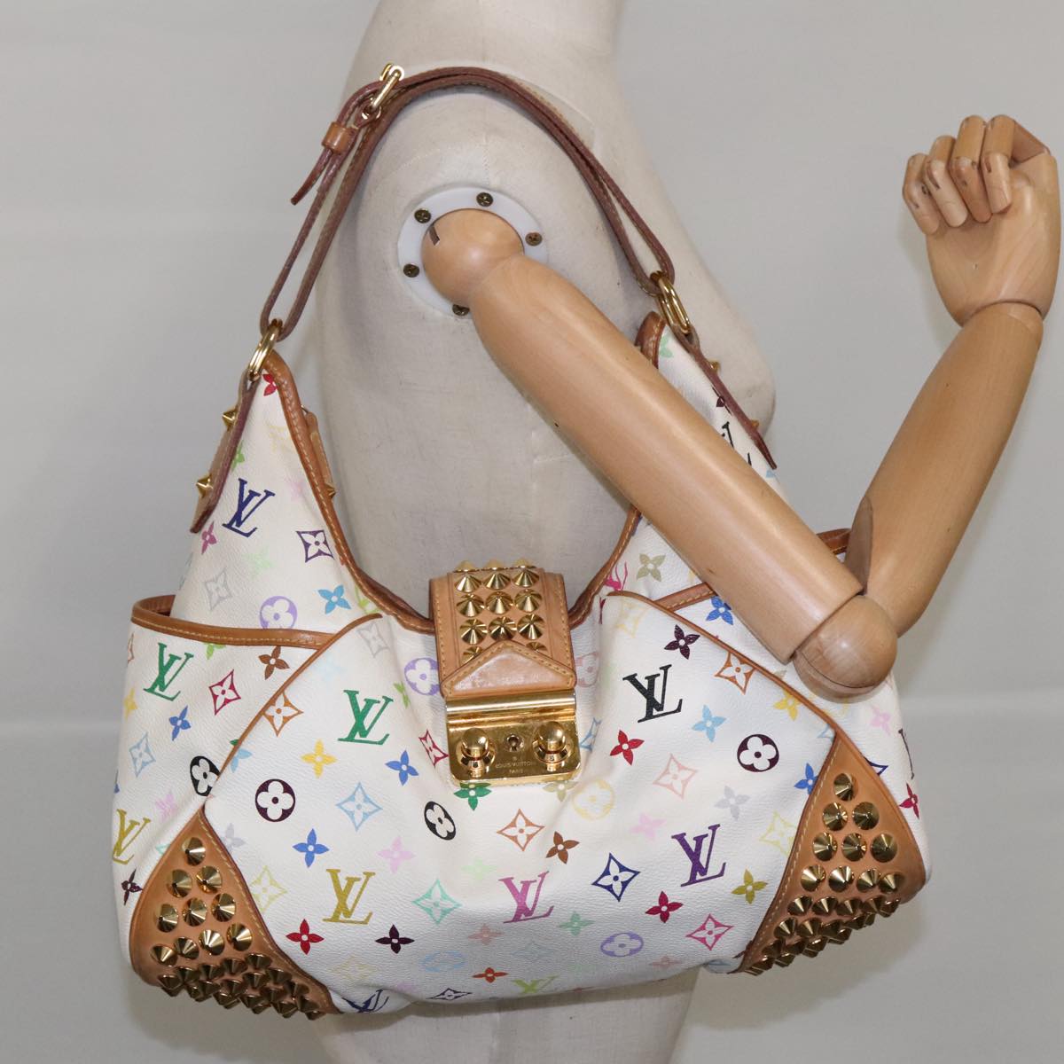 Louis Vuitton Chrissie White Canvas Shoulder Bag