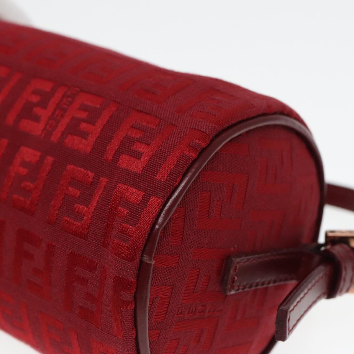 Fendi Baguette Red Canvas Clutch Bag