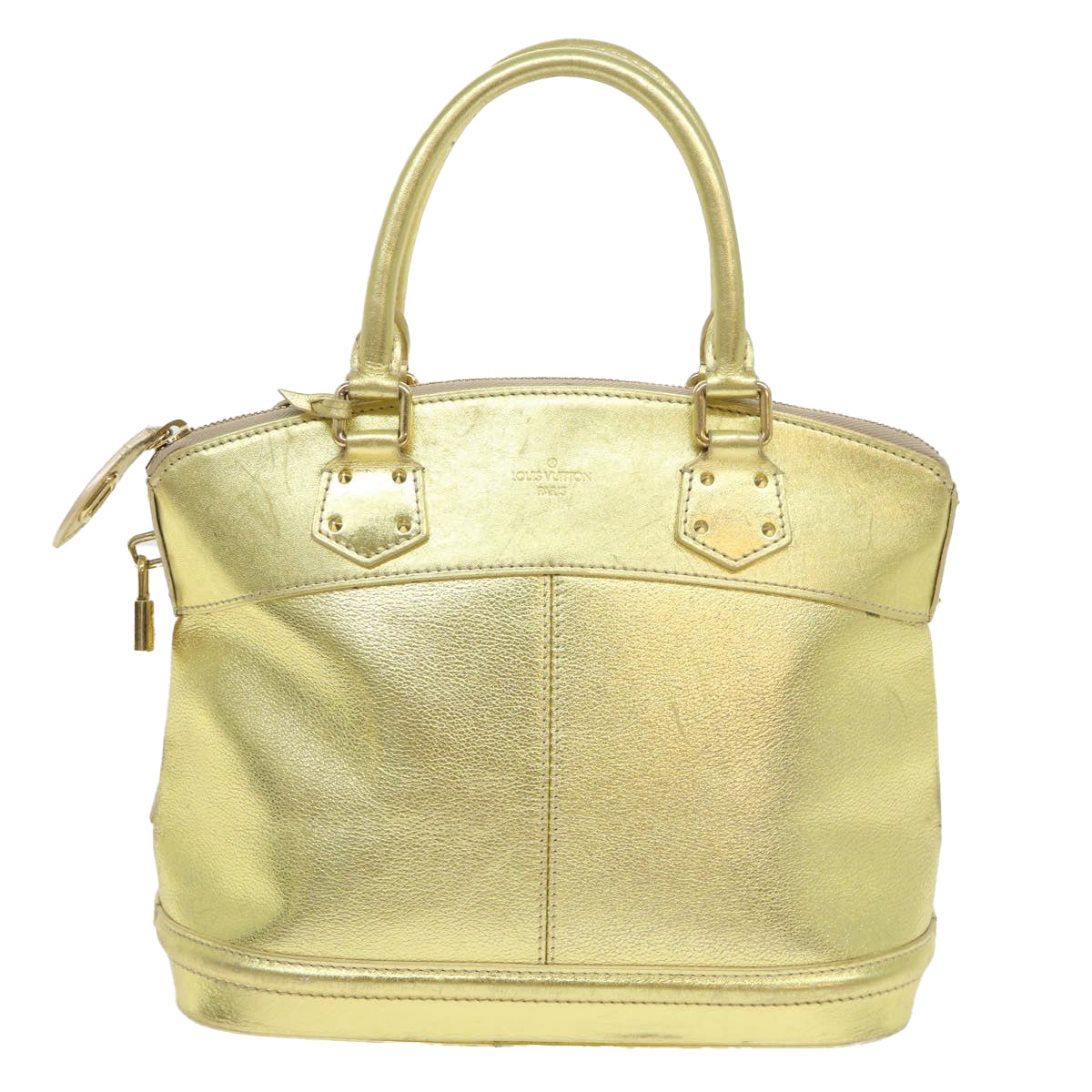 Louis Vuitton Lockit Gold Leather Hand Bag