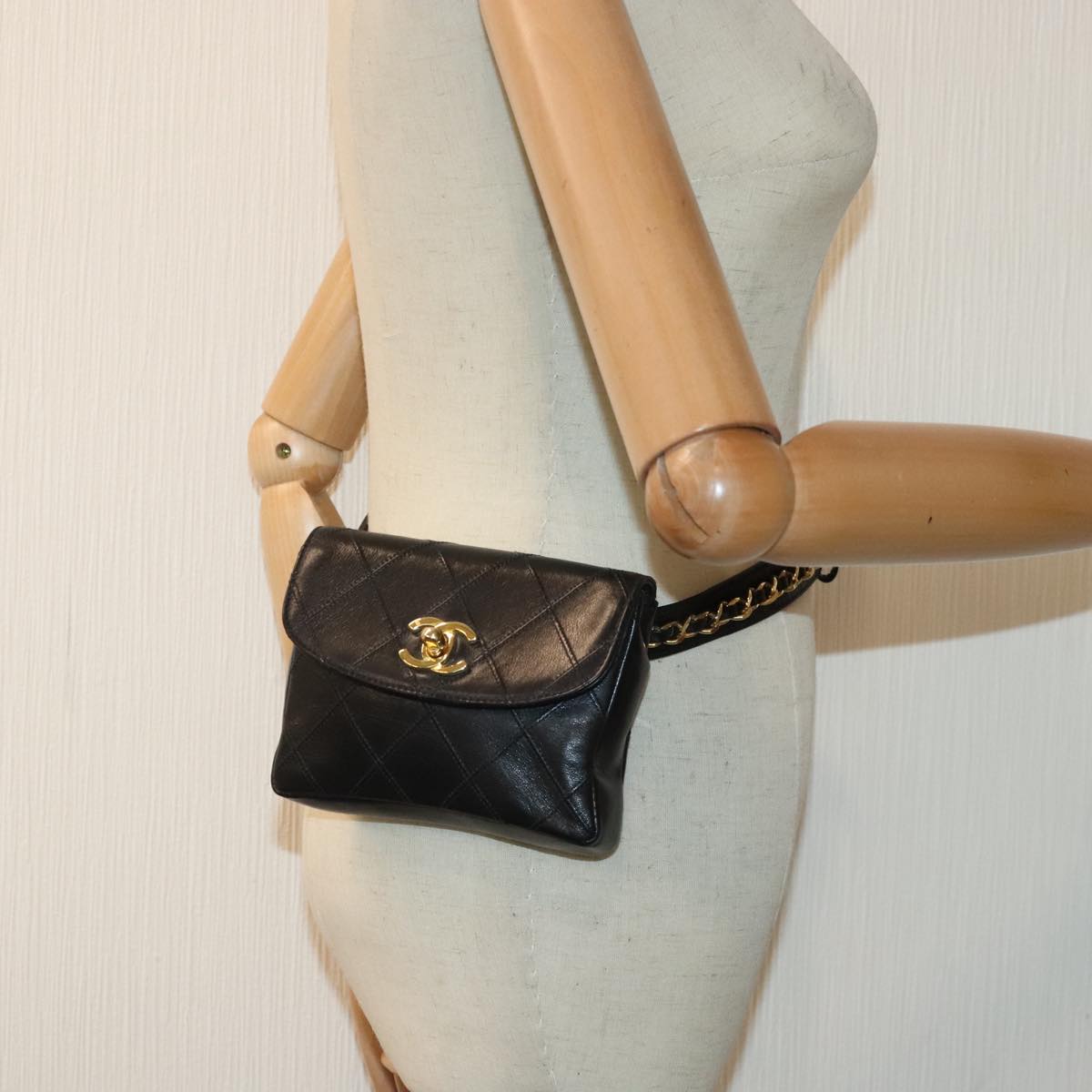 Chanel Coco Mark Black Leather Shoulder Bag