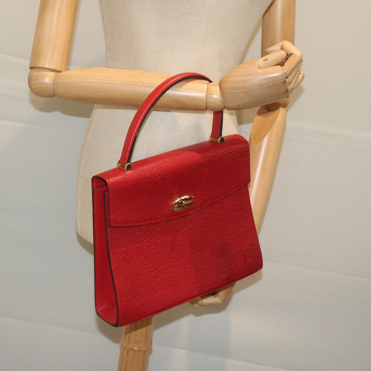 Louis Vuitton Malesherbes Red Leather Hand Bag