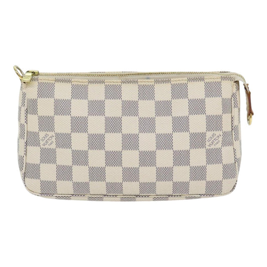 Louis Vuitton Pochette Accessoire Beige Canvas Clutch Bag