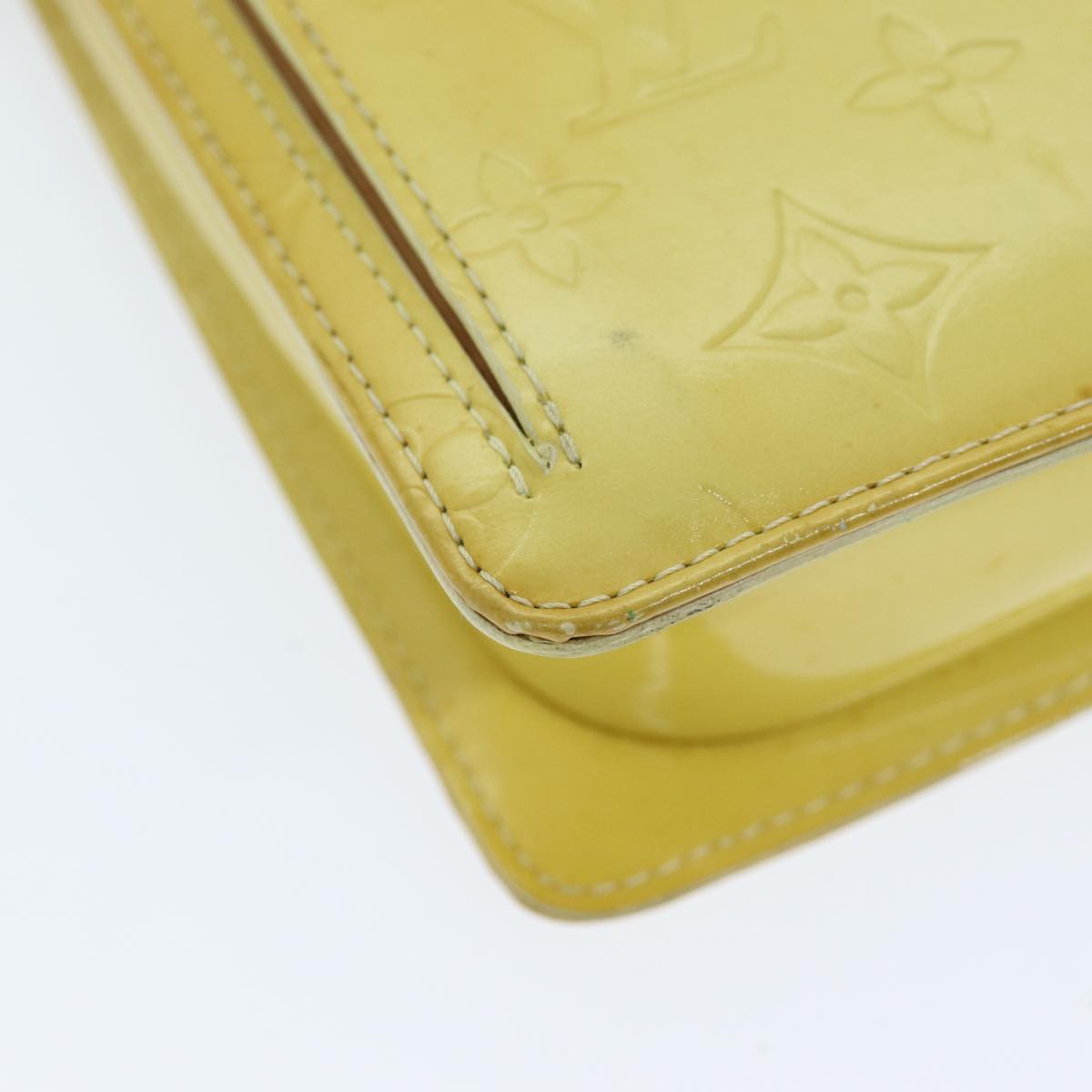 Louis Vuitton Mott Yellow Patent Leather Clutch Bag