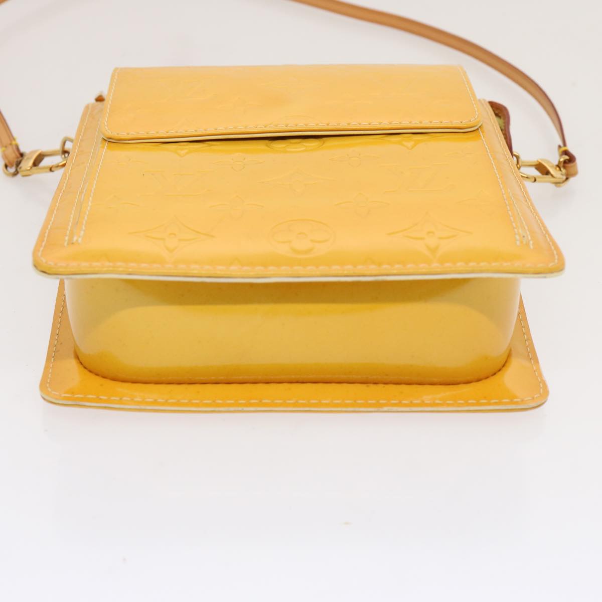 Louis Vuitton Mott Yellow Patent Leather Clutch Bag