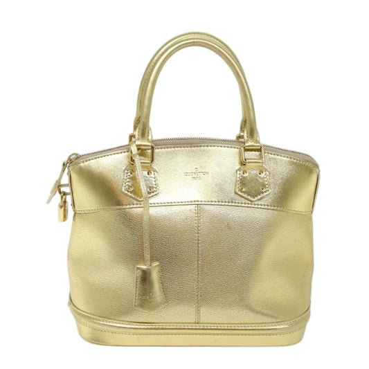 Louis Vuitton Lockit Gold Leather Hand Bag