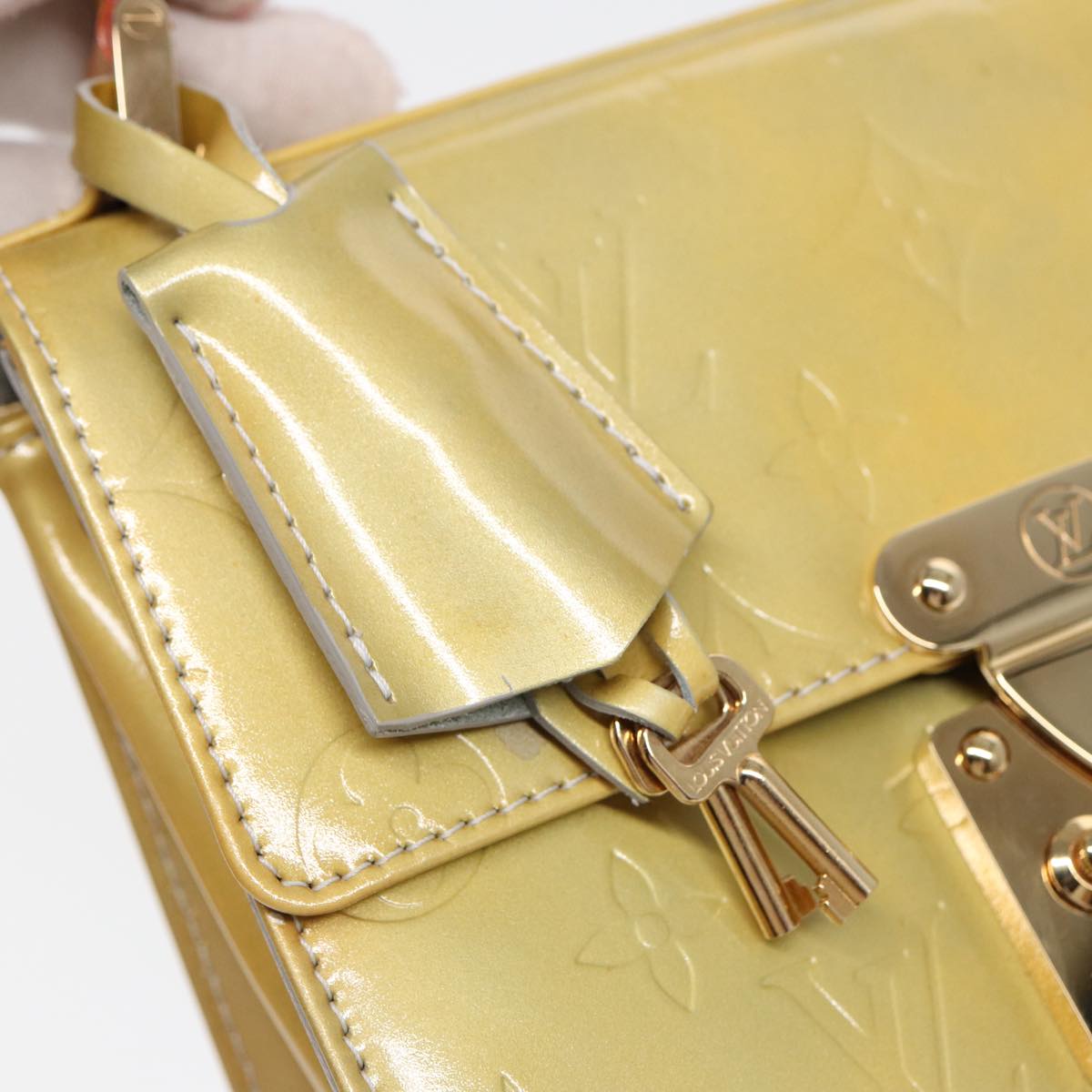 Louis Vuitton Spring Street Yellow Patent Leather Hand Bag