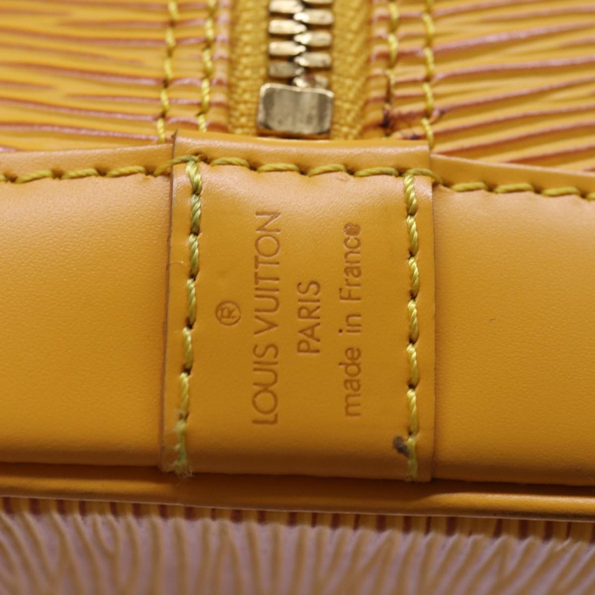 Louis Vuitton Alma Yellow Leather Hand Bag