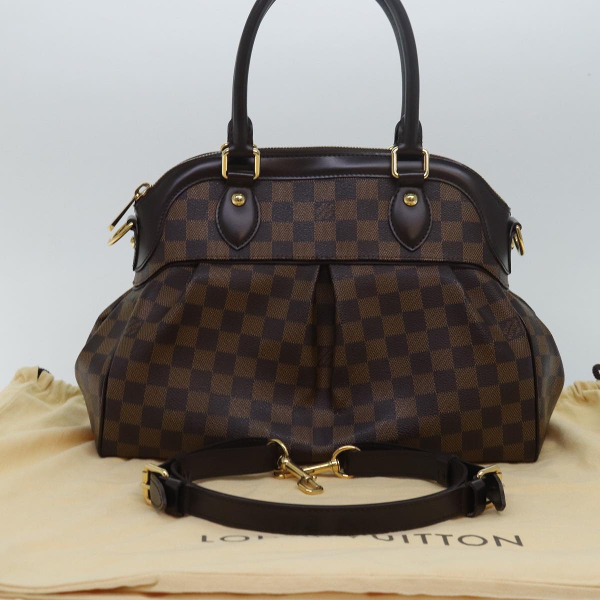 Louis Vuitton Trevi Brown Canvas Hand Bag