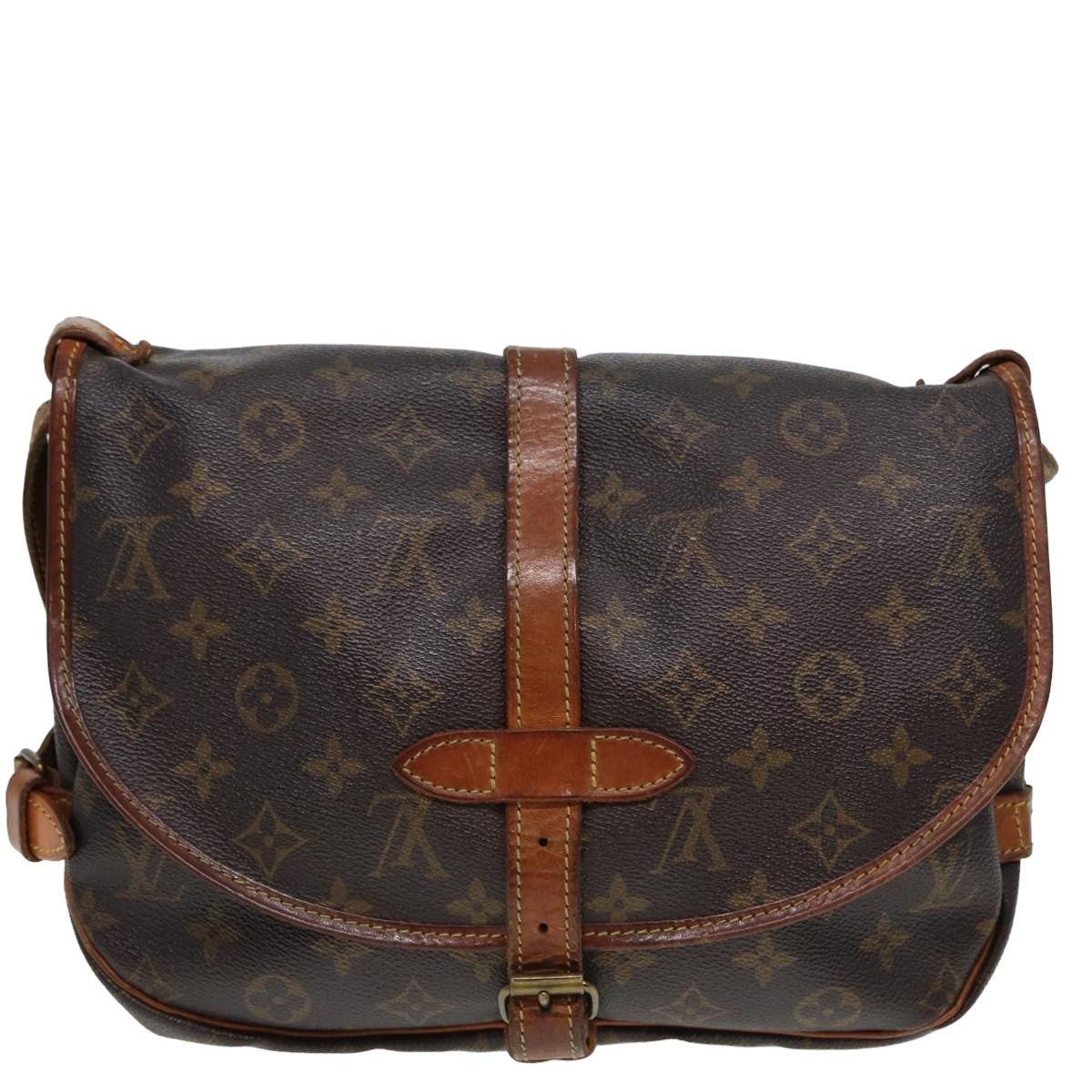 Louis Vuitton Saumur Brown Canvas Shoulder Bag