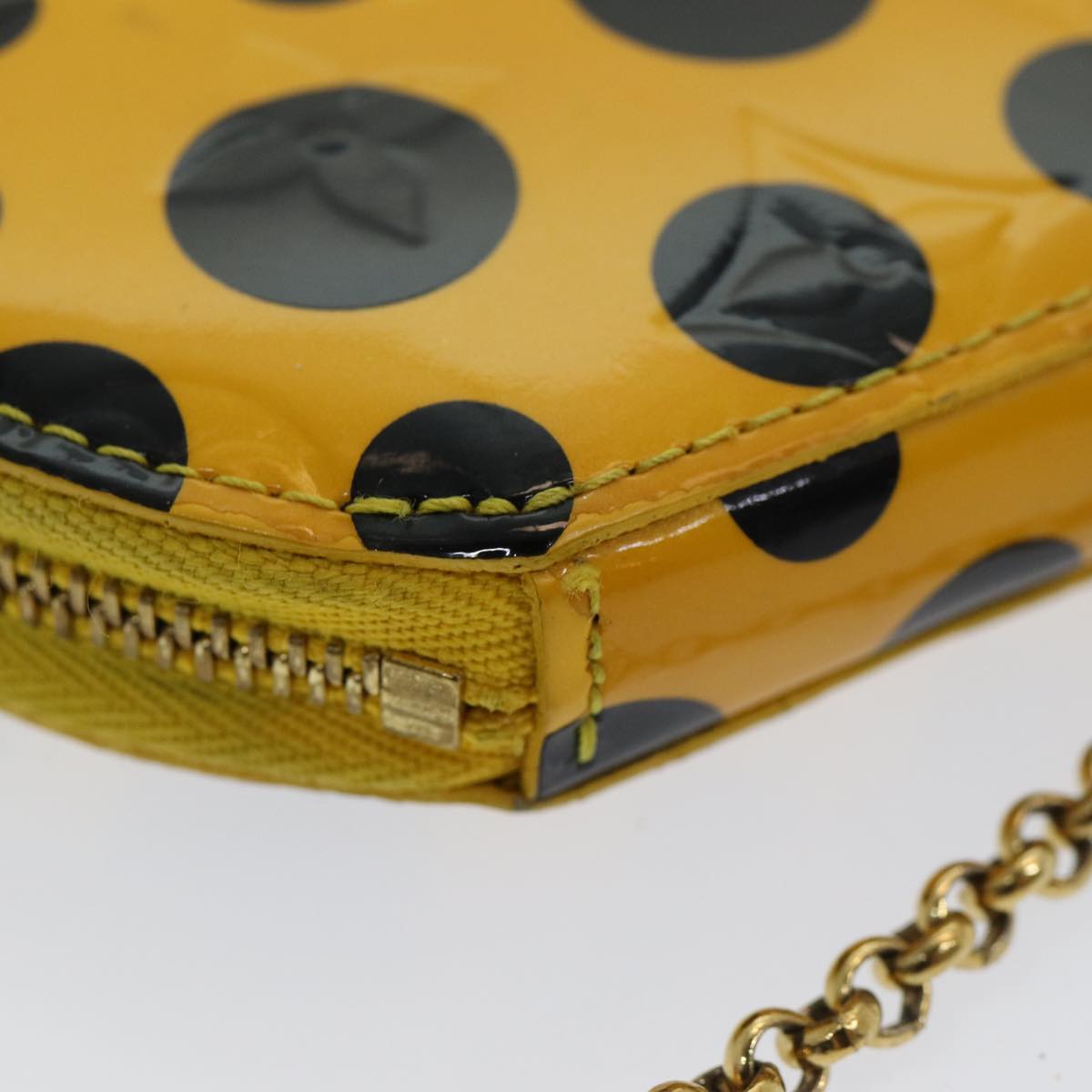 Louis Vuitton Porte Monnaie Rond Yellow Patent Leather Wallet Accessories