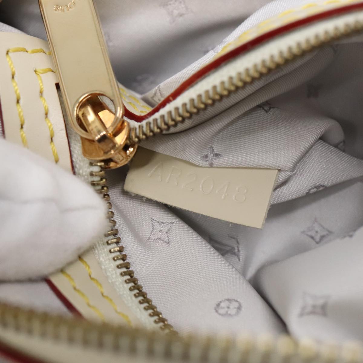 Louis Vuitton Lockit Beige Leather Clutch Bag