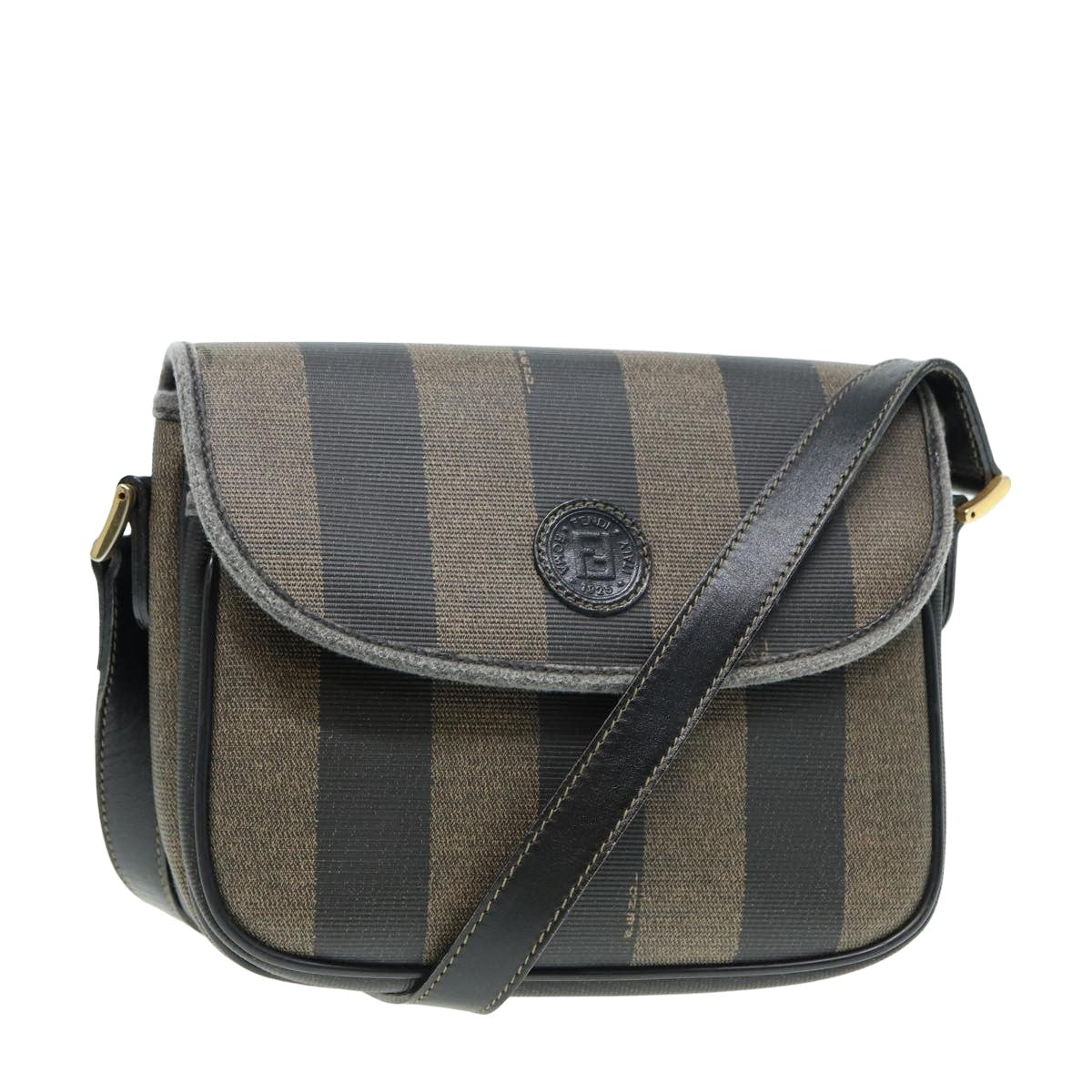 Fendi Brown Canvas Shoulder Bag