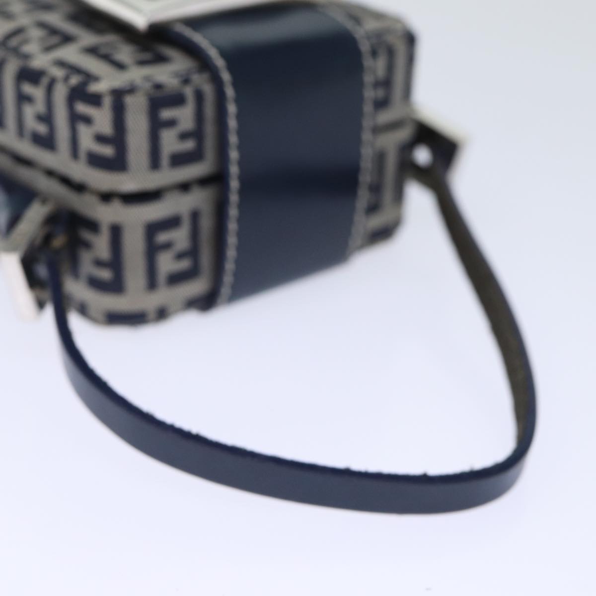 Fendi Zucchino Navy Canvas Clutch Bag