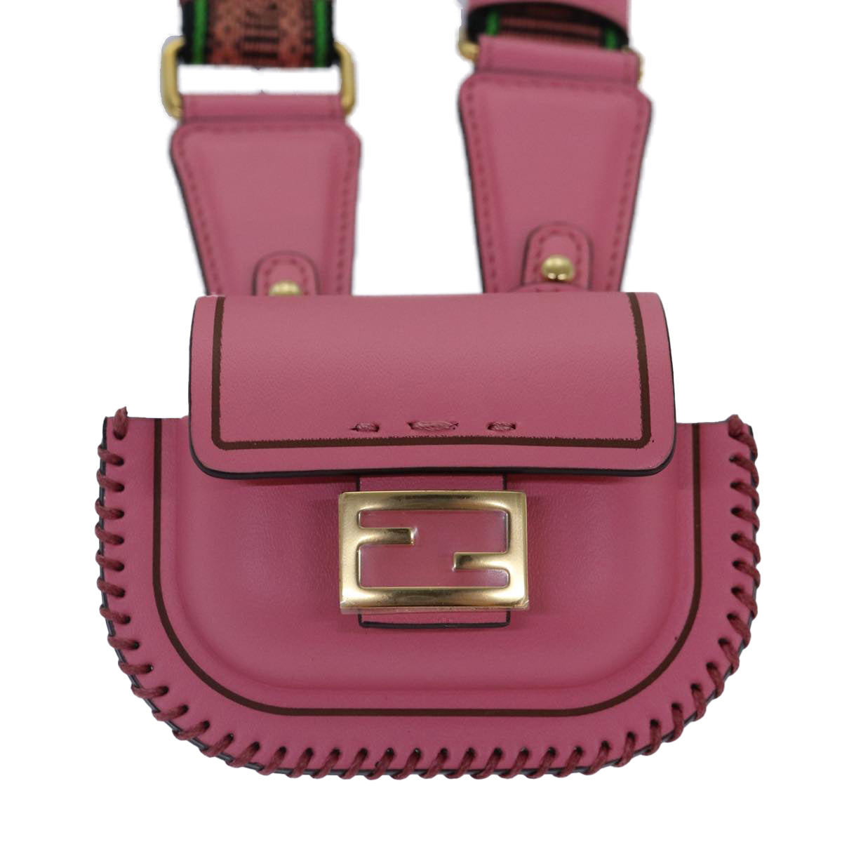 Fendi Baguette Pink Leather Clutch Bag