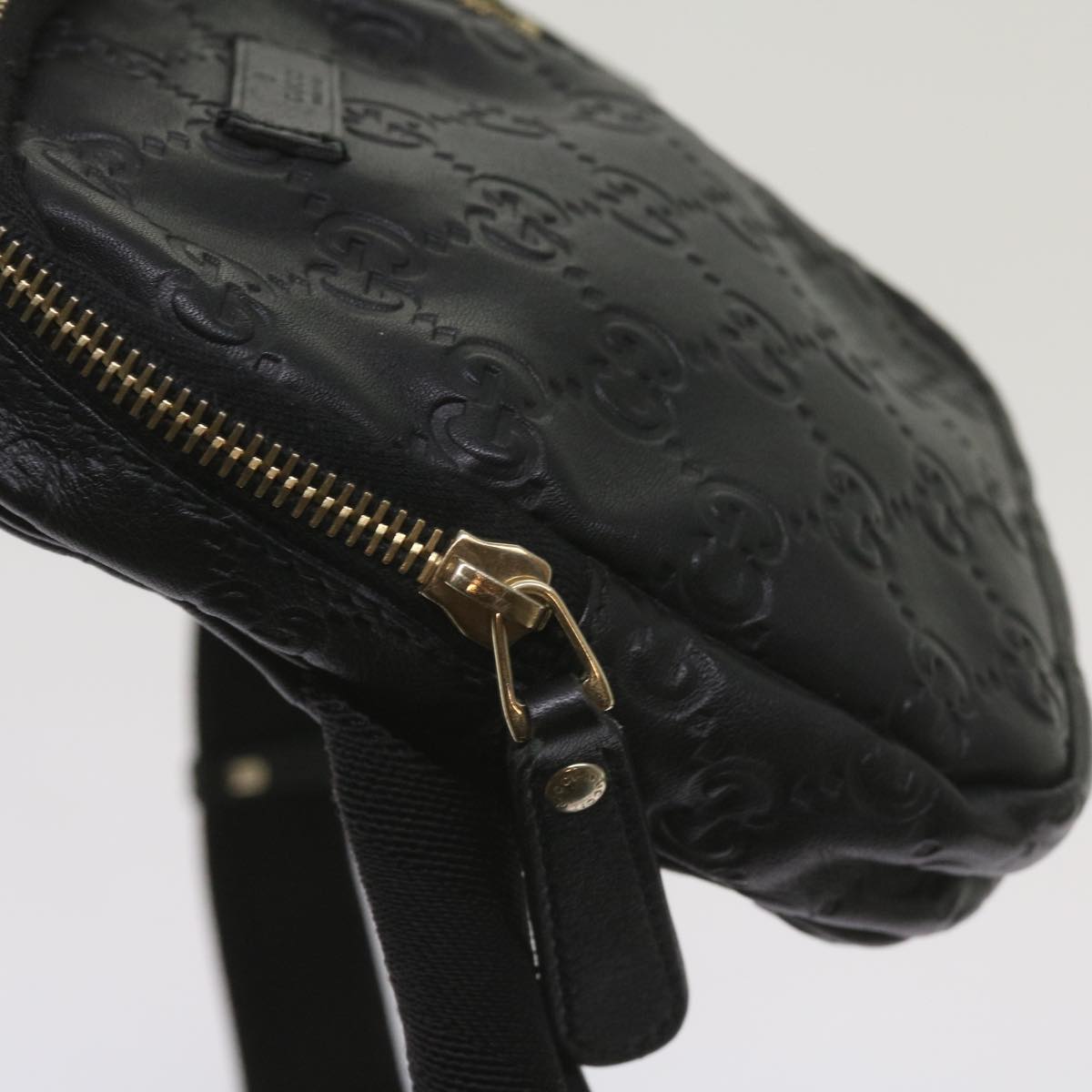 Gucci GG Signature Black Leather Shoulder Bag