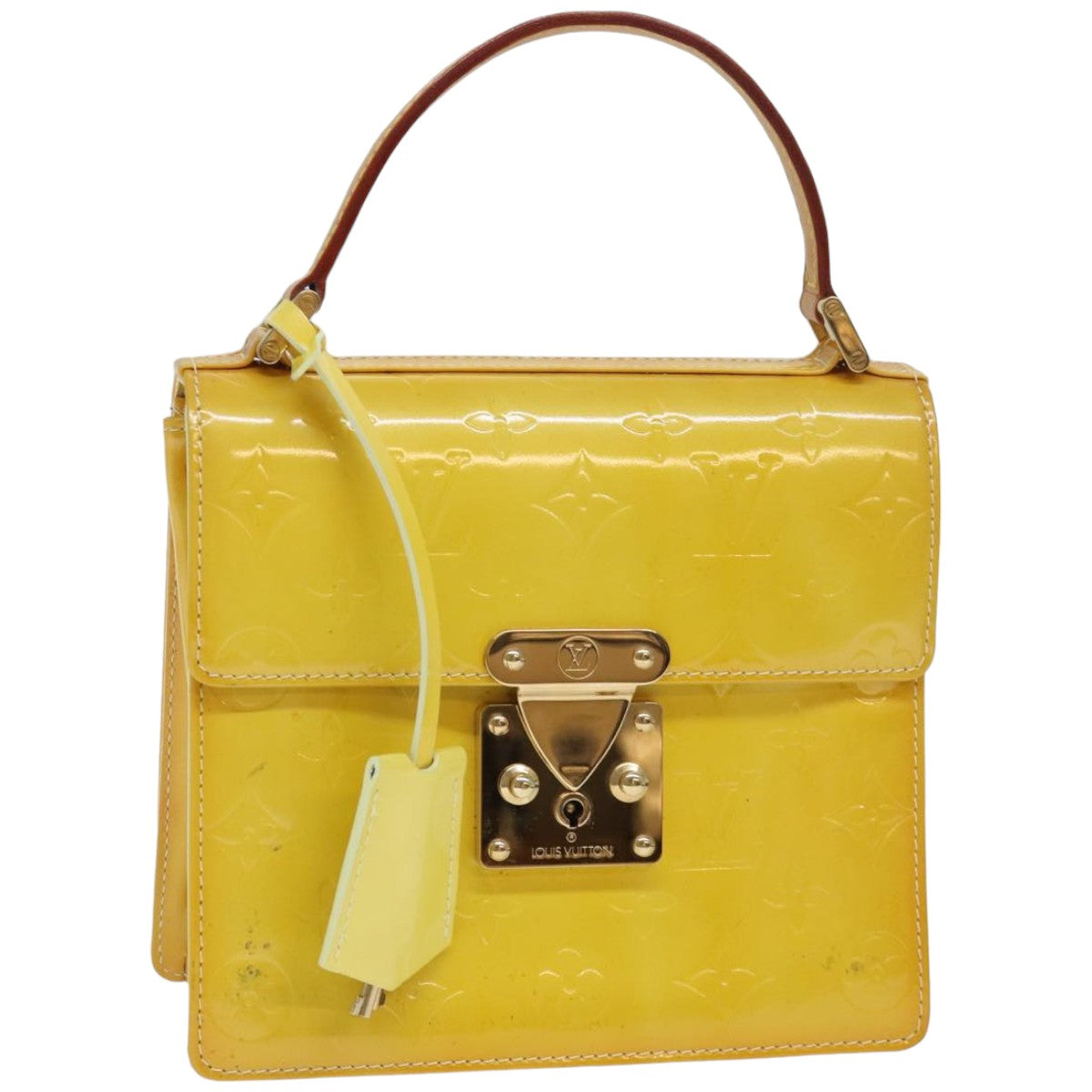 Louis Vuitton Spring Street Yellow Patent Leather Hand Bag