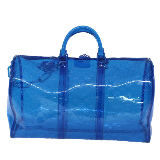 Louis Vuitton Keepall Bandouliere 50 Blue Vinyl Travel Bag