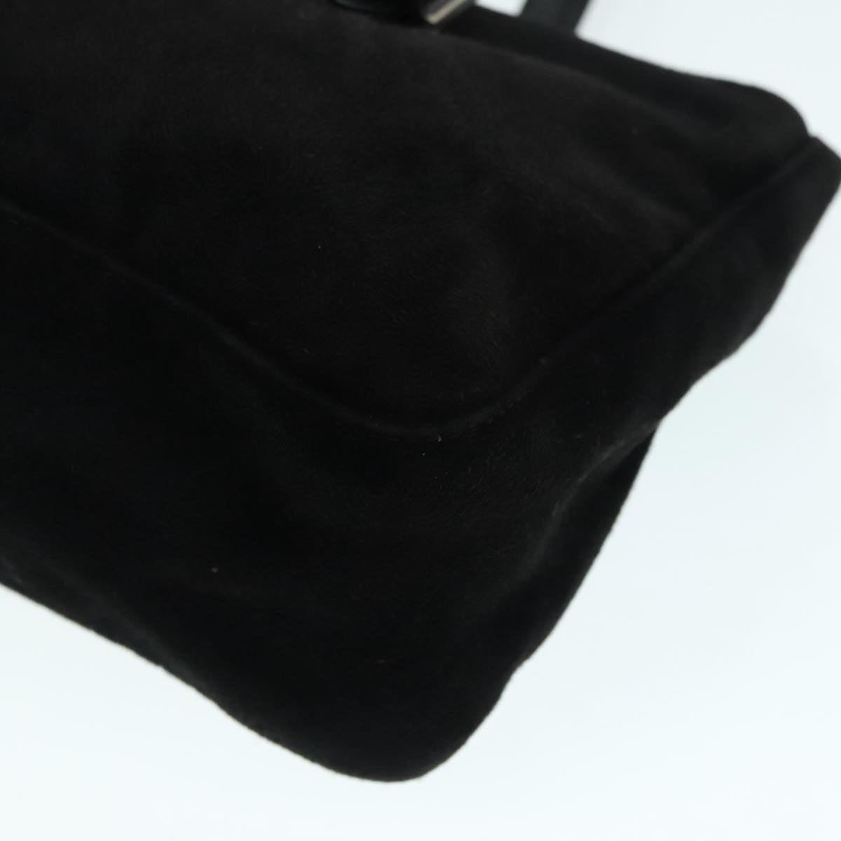 Fendi Mamma Baguette Black Suede Shoulder Bag