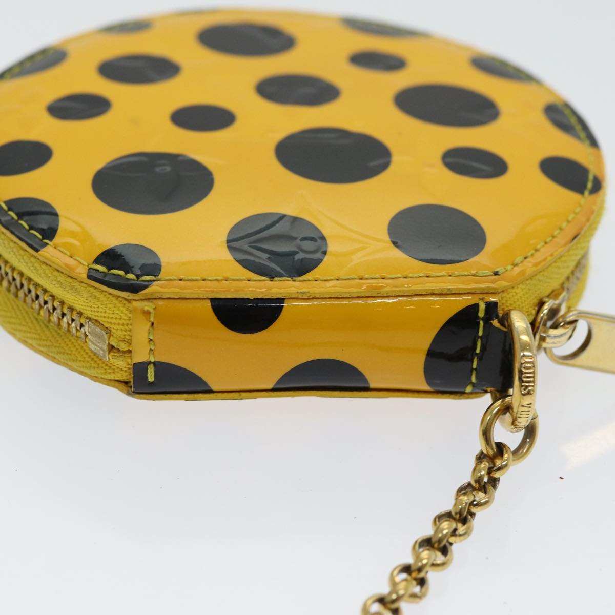 Louis Vuitton Porte Monnaie Rond Yellow Patent Leather Wallet Accessories