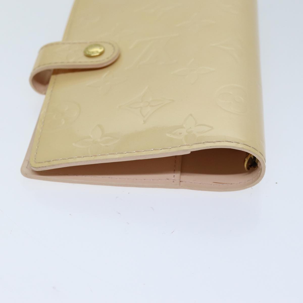 Louis Vuitton Agenda PM Beige Patent Leather Wallet Accessories