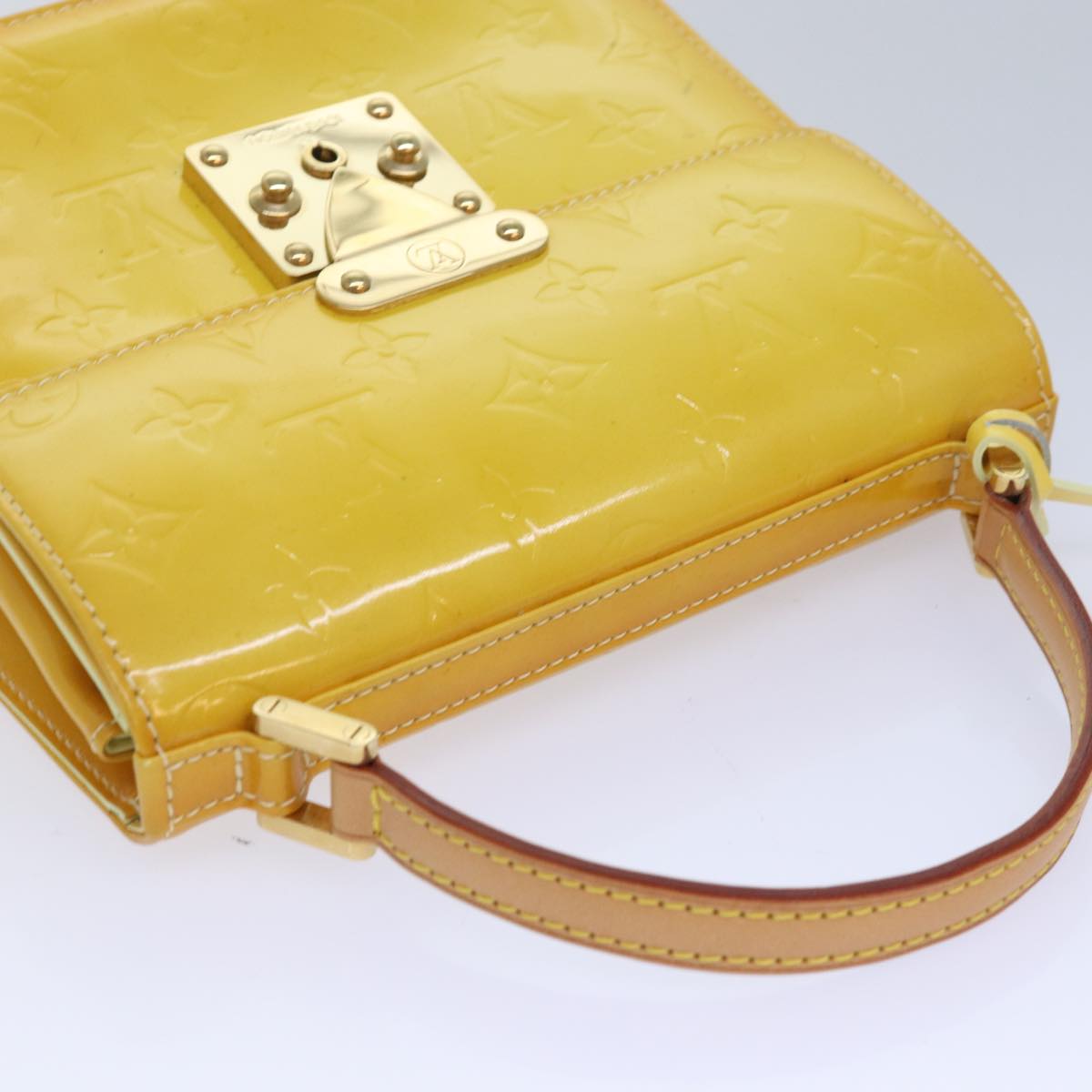 Louis Vuitton Spring Street Yellow Patent Leather Hand Bag