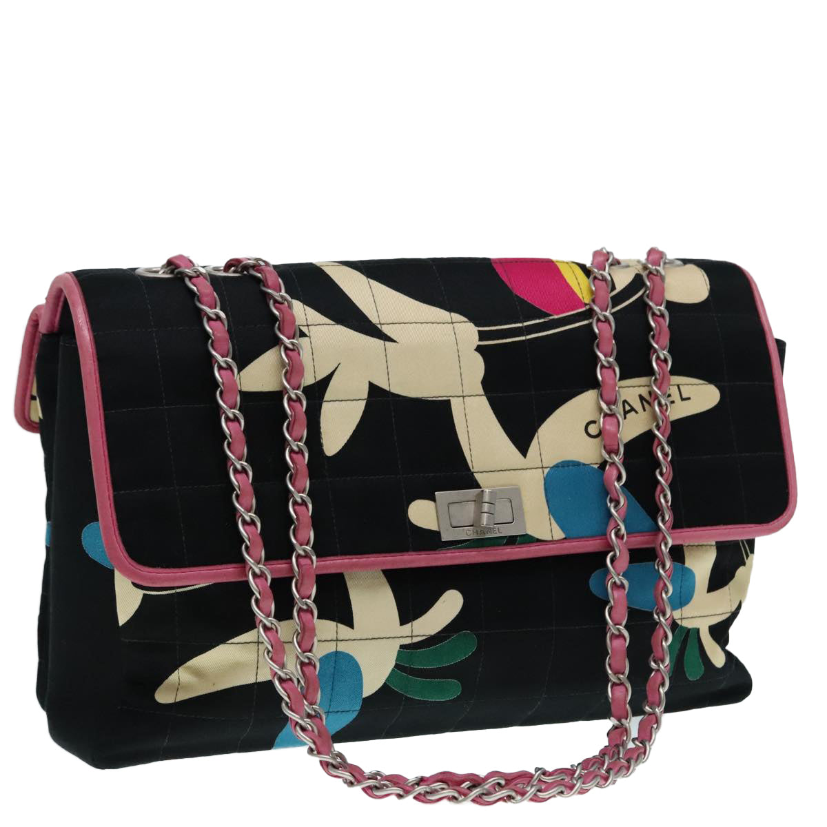 Chanel 2,55 Multicolour Canvas Shoulder Bag