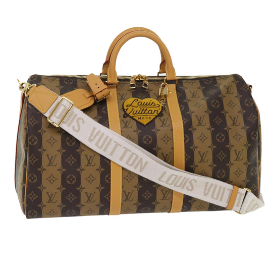 Louis Vuitton Keepall Bandouliere 50 Brown Canvas Travel Bag