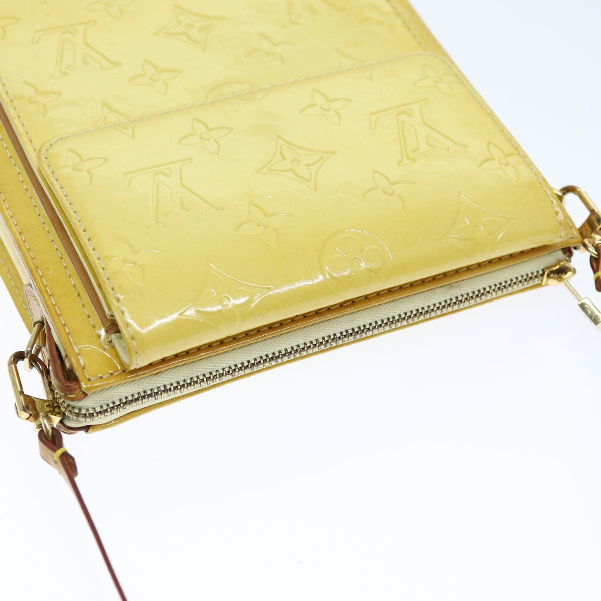 Louis Vuitton Mott Yellow Patent Leather Clutch Bag