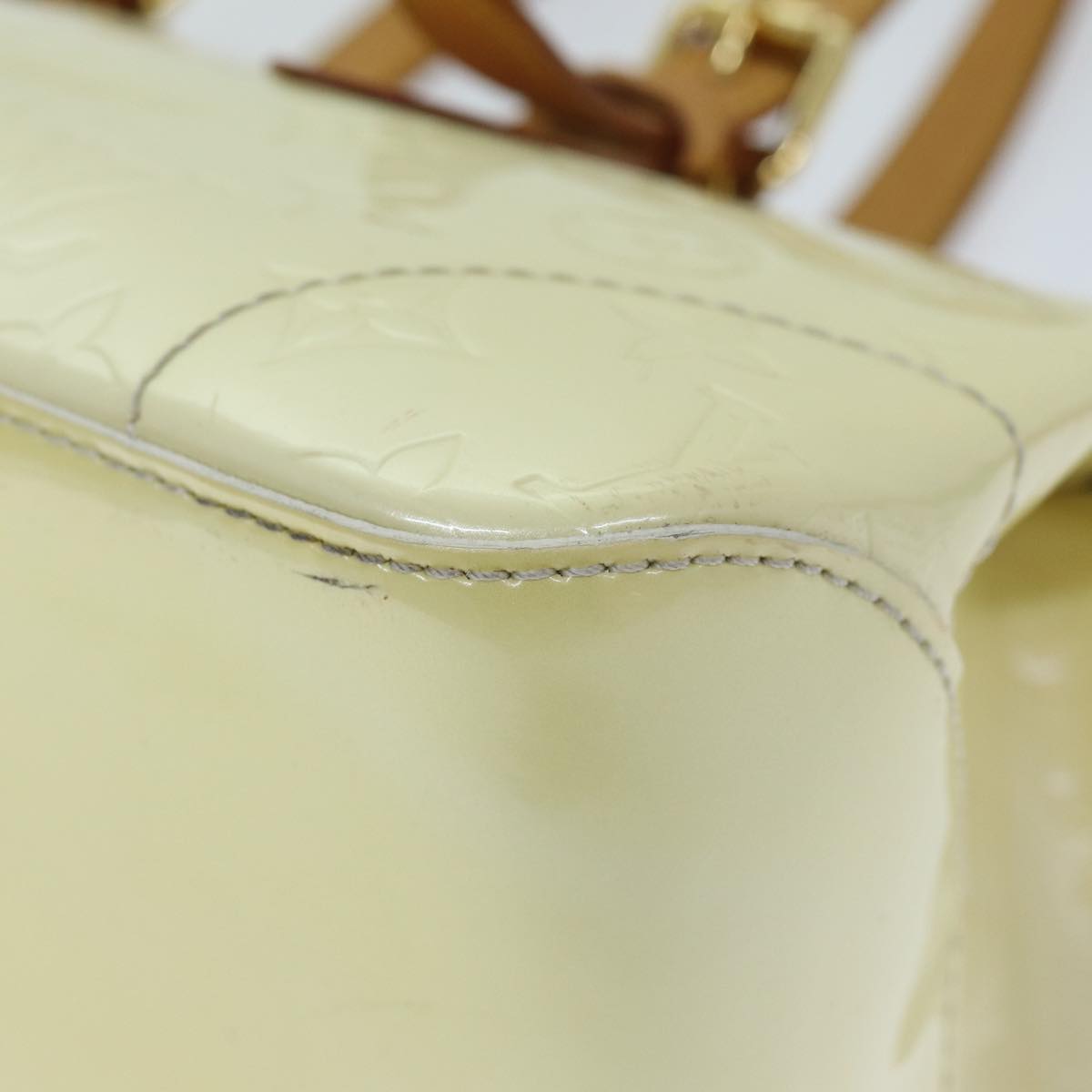 Louis Vuitton Rosewood White Patent Leather Hand Bag