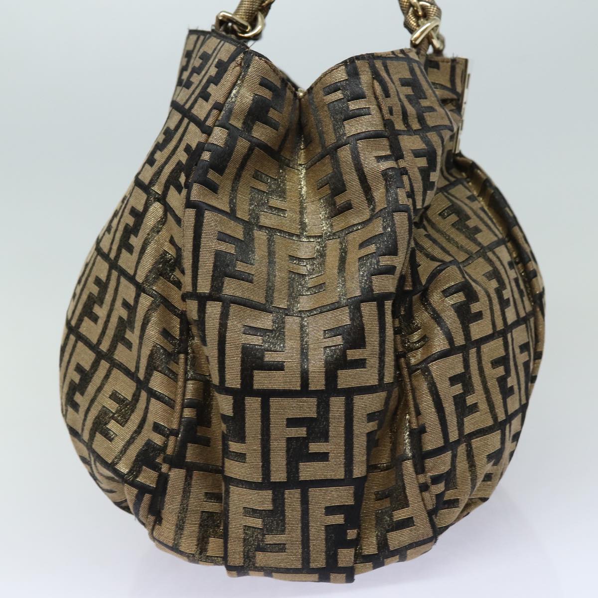 Fendi Zucca Gold Canvas Hand Bag