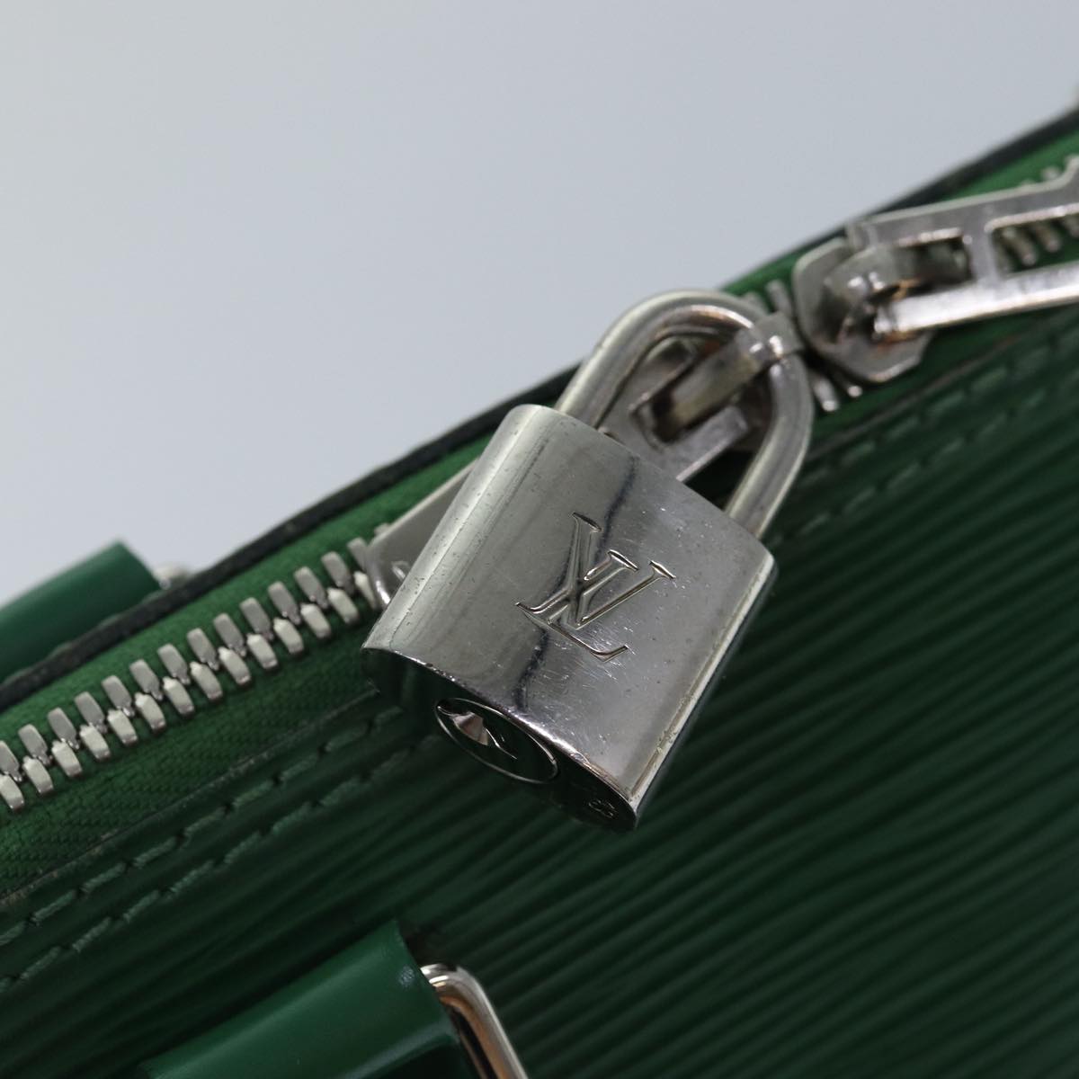 Louis Vuitton Alma Green Calfskin Hand Bag