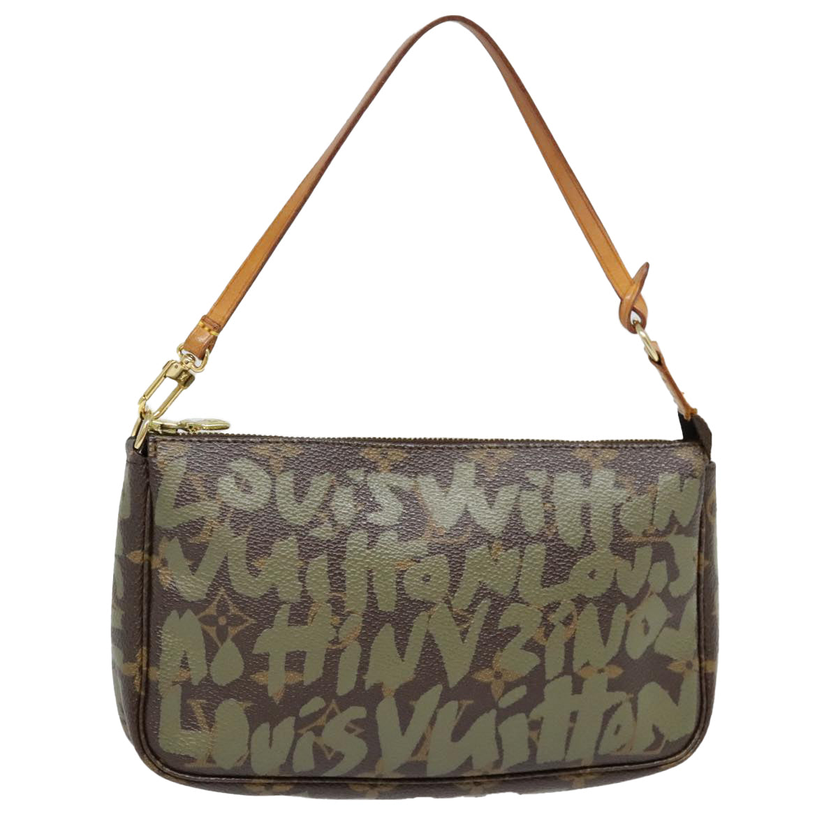 Louis Vuitton Pochette Accessoire Brown Canvas Clutch Bag