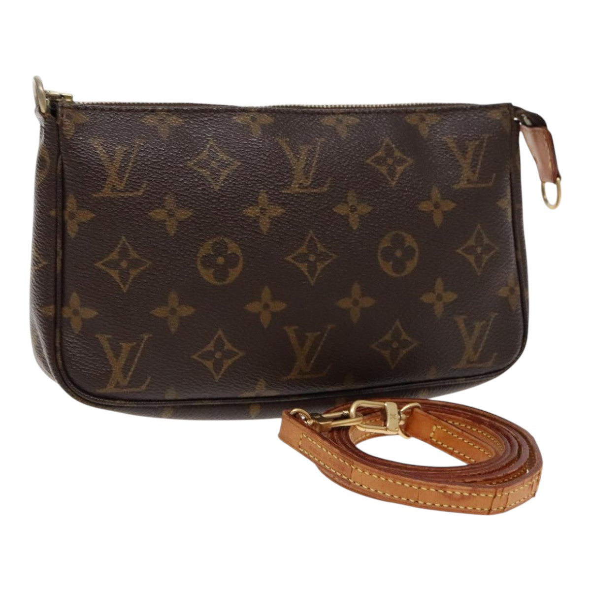 Louis Vuitton Pochette Accessoire Brown Canvas Clutch Bag