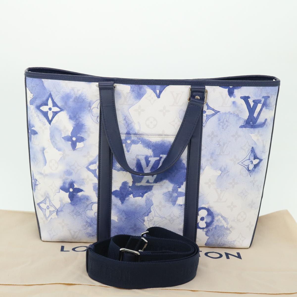 Louis Vuitton Weekend PM Blue Canvas Tote Bag