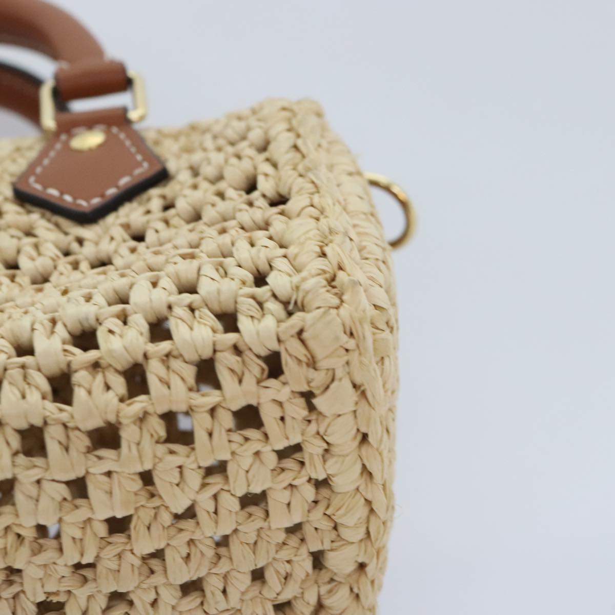 Louis Vuitton Nano Speedy Beige Synthetic Hand Bag