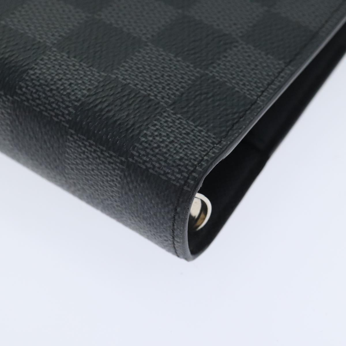 Louis Vuitton Agenda MM Black Canvas Wallet Accessories