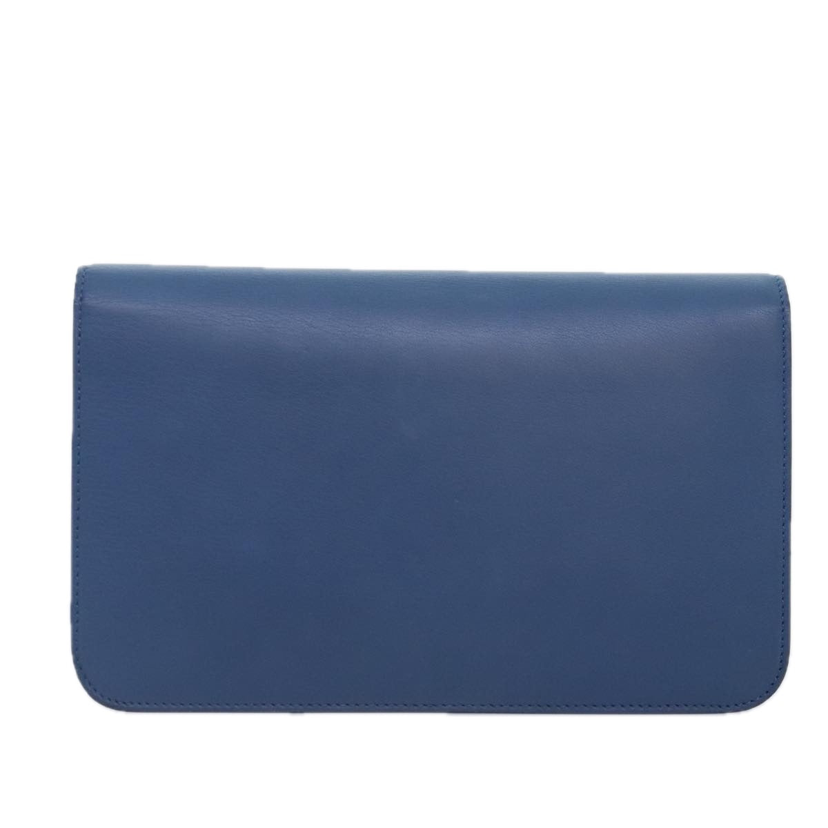 Fendi 2Jours Blue Leather Clutch Bag