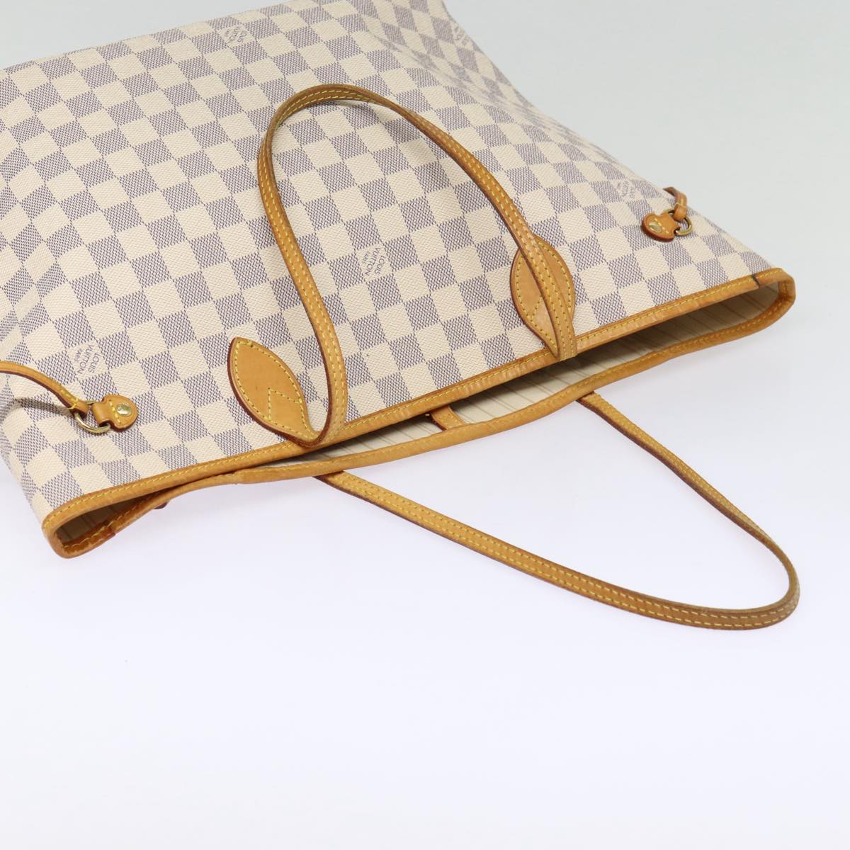 Louis Vuitton Neverfull MM White Canvas Tote Bag