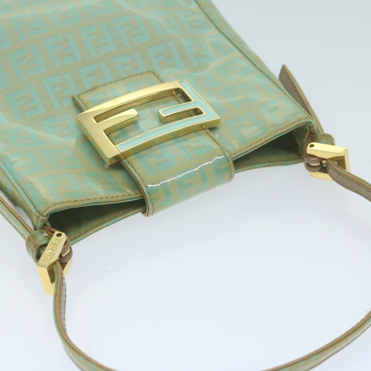 Fendi Zucchino Blue Canvas Hand Bag