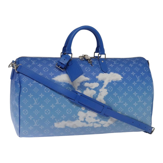 Louis Vuitton Keepall Bandouliere 50 Blue Canvas Travel Bag