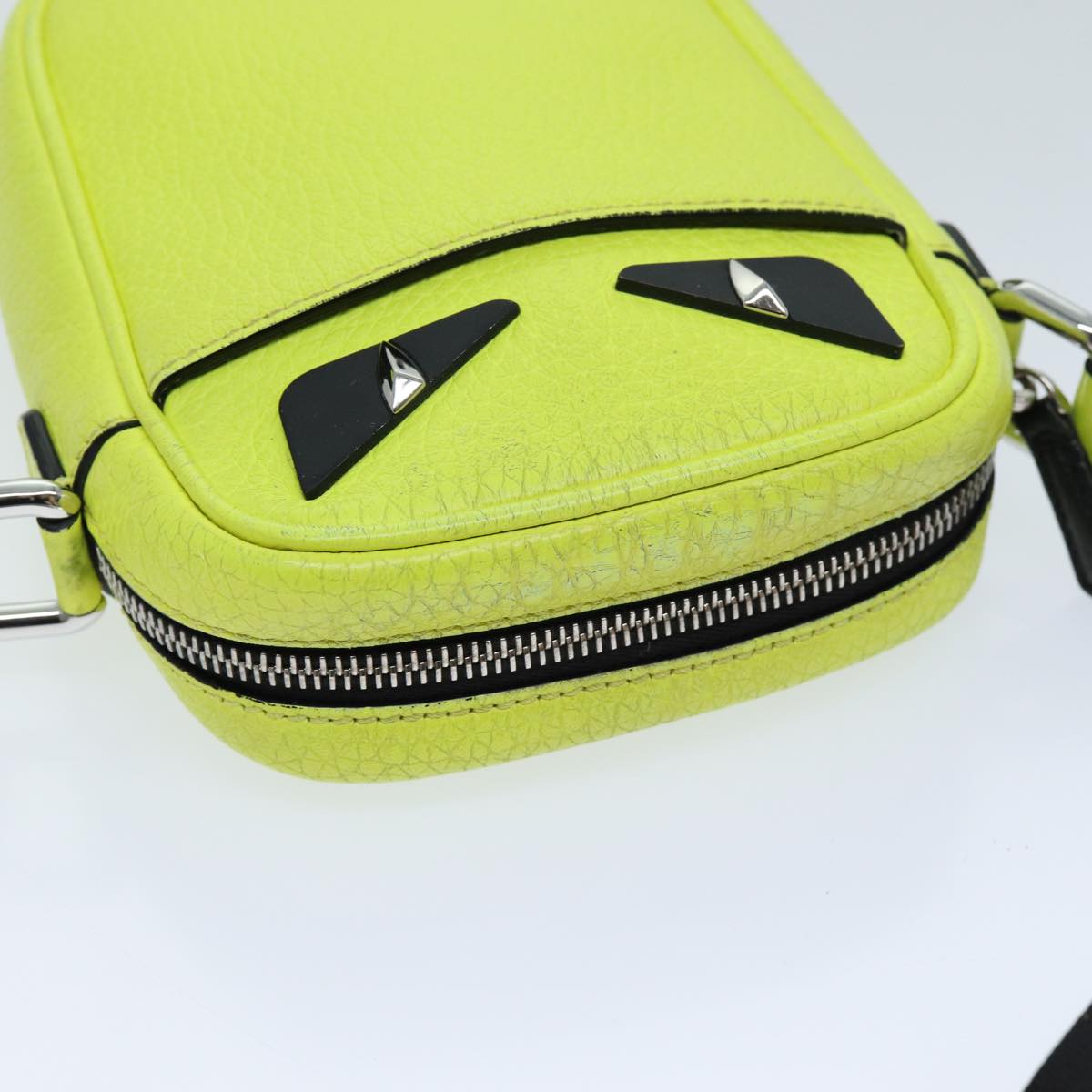 Fendi Monster Yellow Leather Shoulder Bag