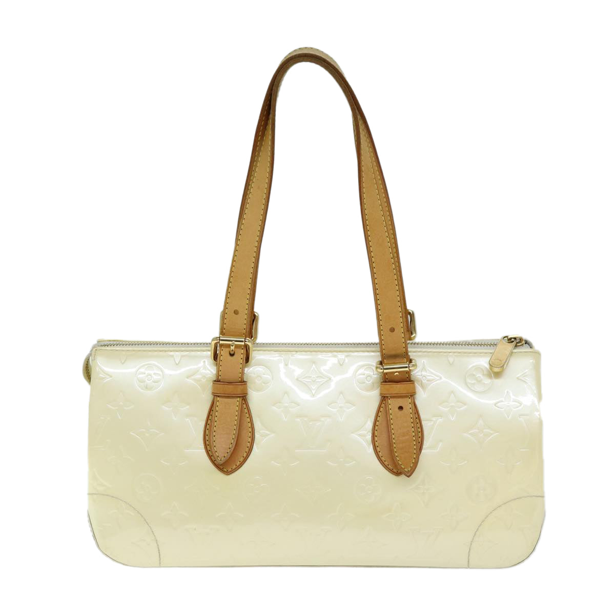 Louis Vuitton Rosewood White Patent Leather Hand Bag