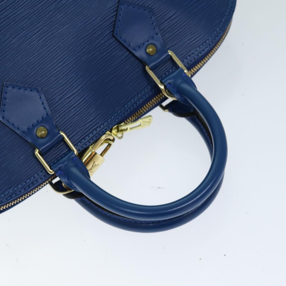 Louis Vuitton Alma Blue Leather Hand Bag