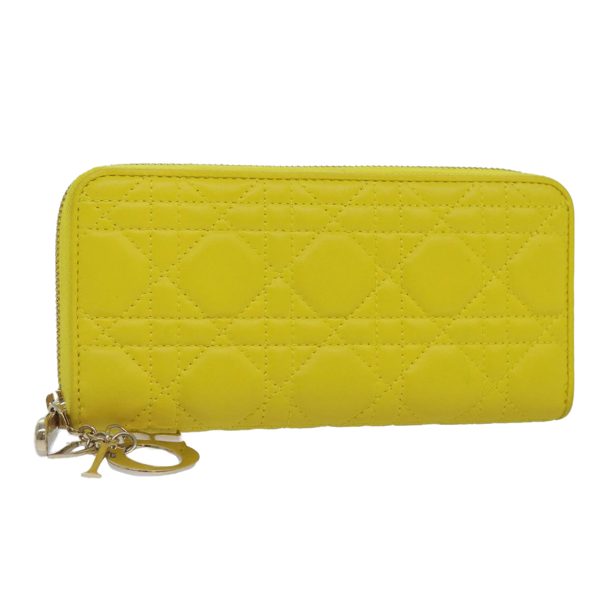 Dior Cannage Lady Yellow Leather Wallet Accessories