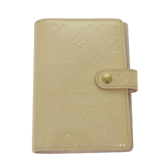 Louis Vuitton Agenda PM Beige Patent Leather Wallet Accessories