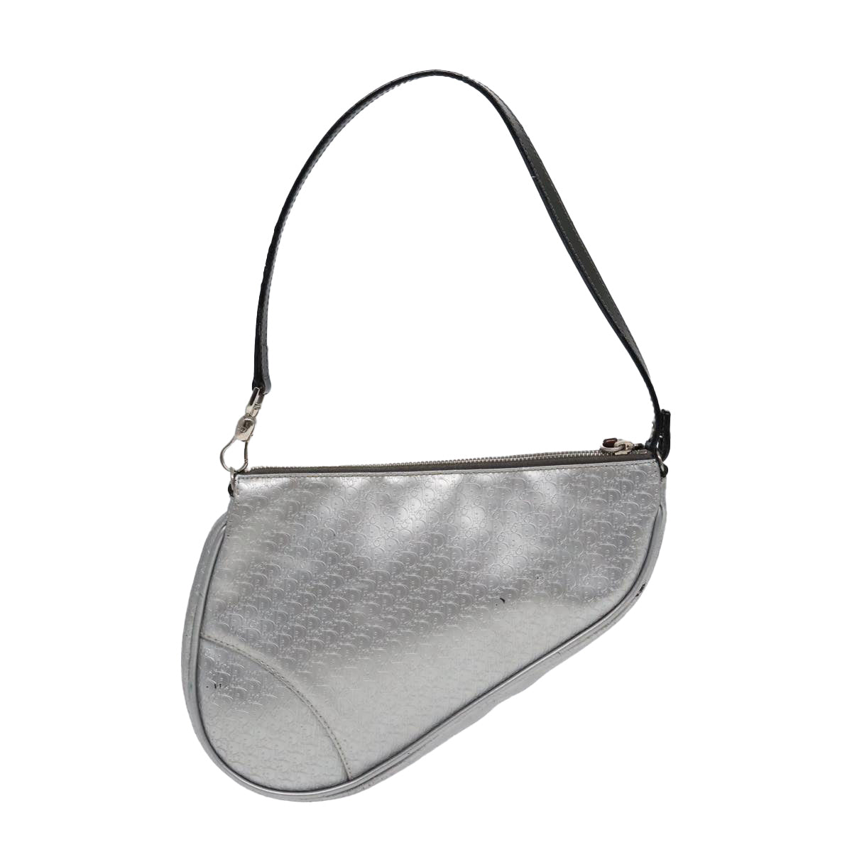 Dior Saddle Silver Canvas Clutch Bag