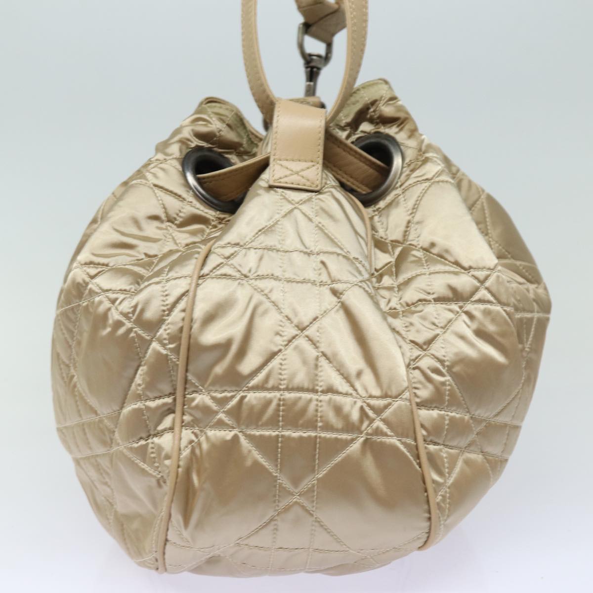 Dior Cannage Lady Beige Synthetic Shoulder Bag