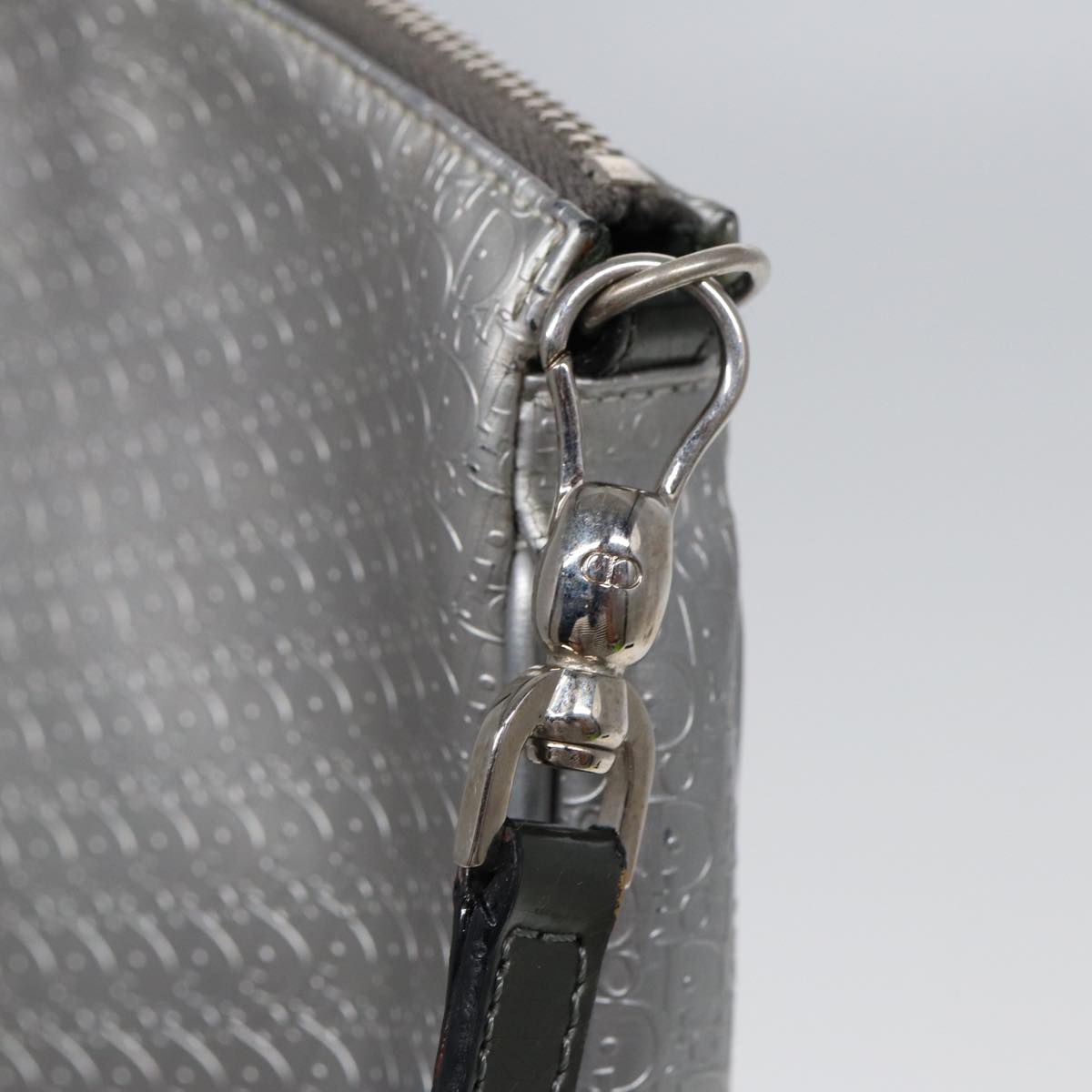 Dior Saddle Silver Canvas Clutch Bag